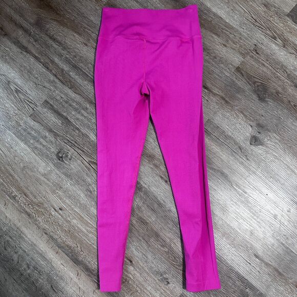 Athleta Aurora Seamless Ribbed High Rise Leggings Pink Small - Picture 3 of 3